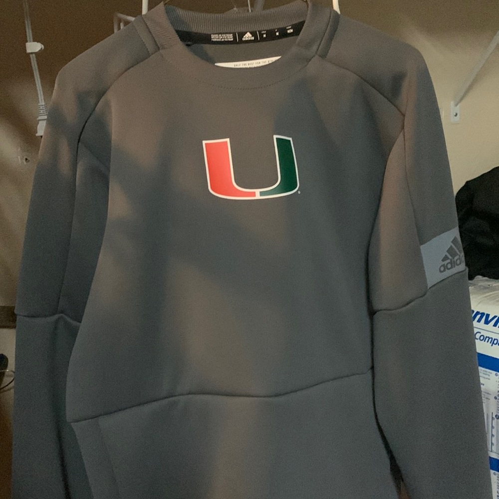 Adidas gray University Of Miami sweater. Size medium